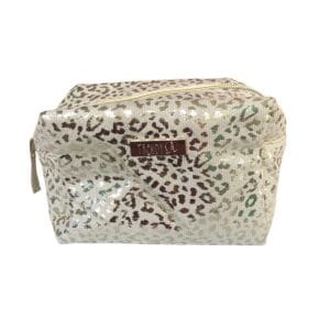 COSMETIQUERA DORADA ANIMAL PRINT