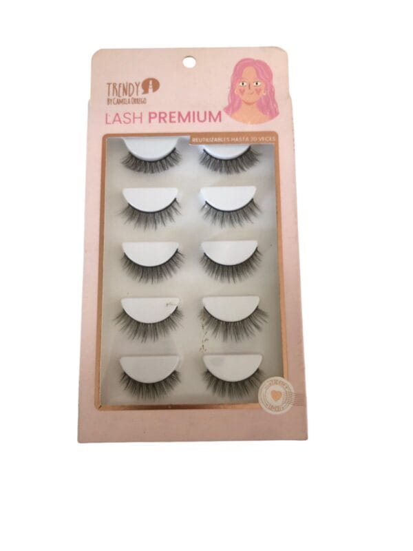 PESTAÑAS  GLAM TRENDY X 5
